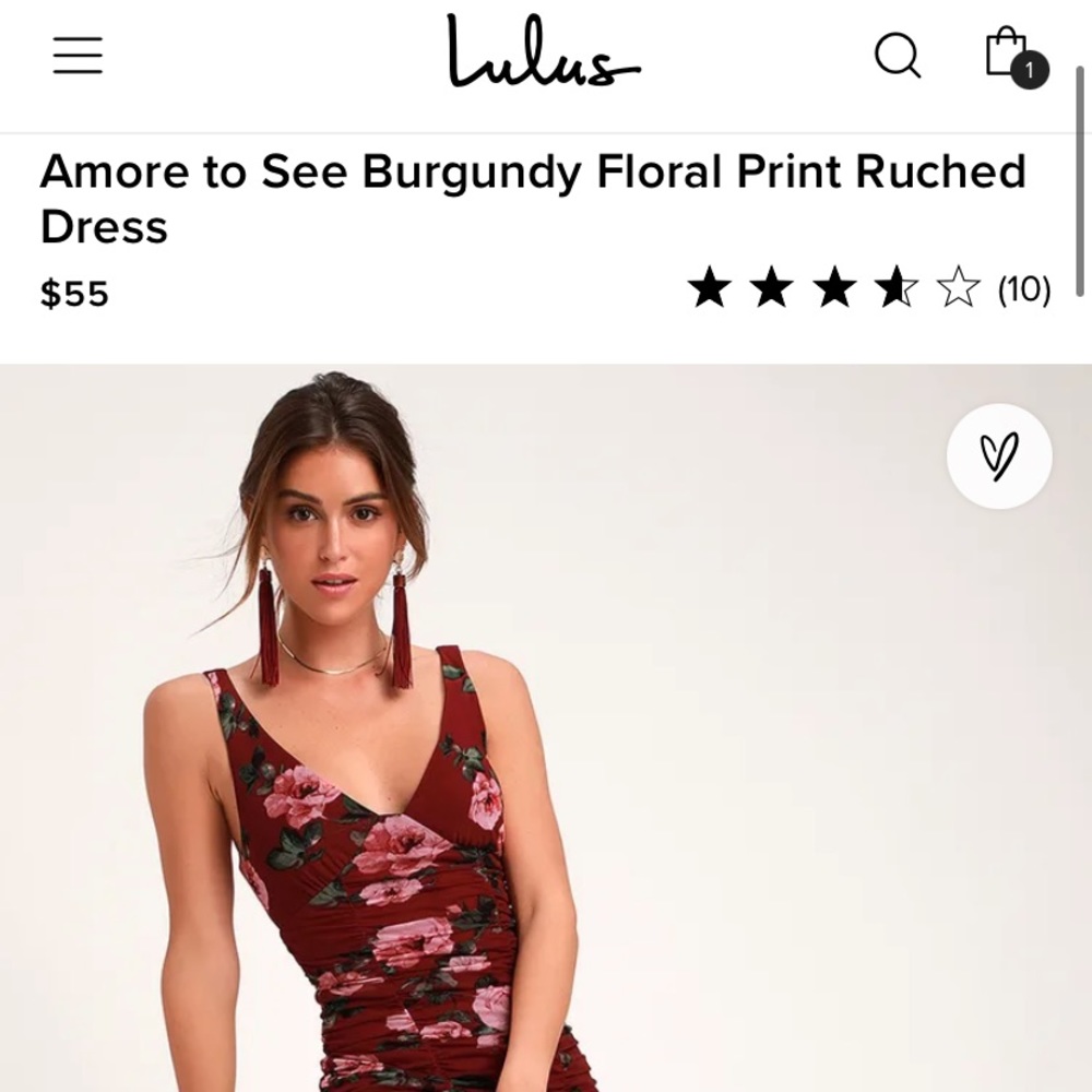 Lulus Ruched Wine Dress - Picture 2 of 5